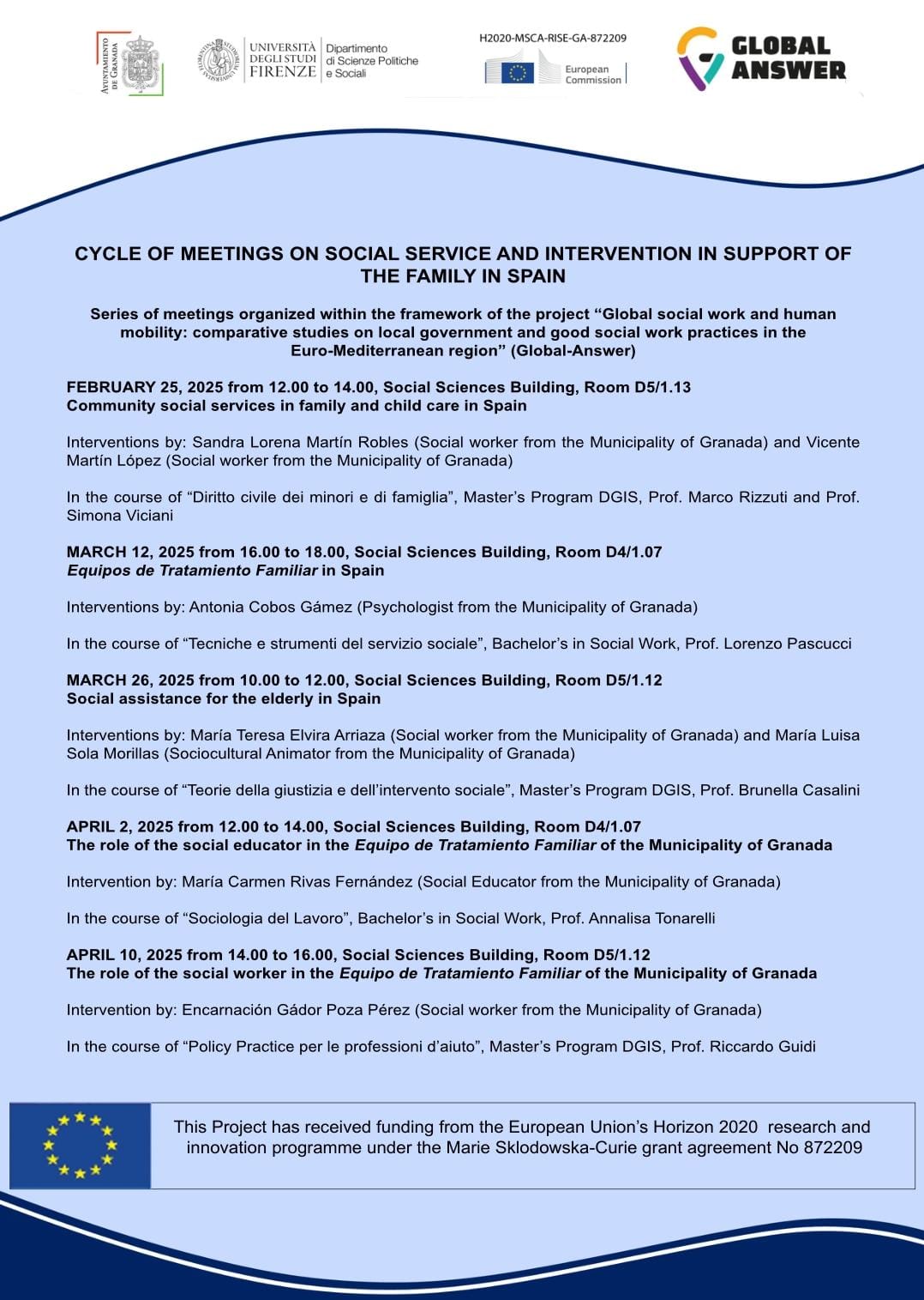 schedule of the seminar 